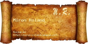 Miron Roland névjegykártya
